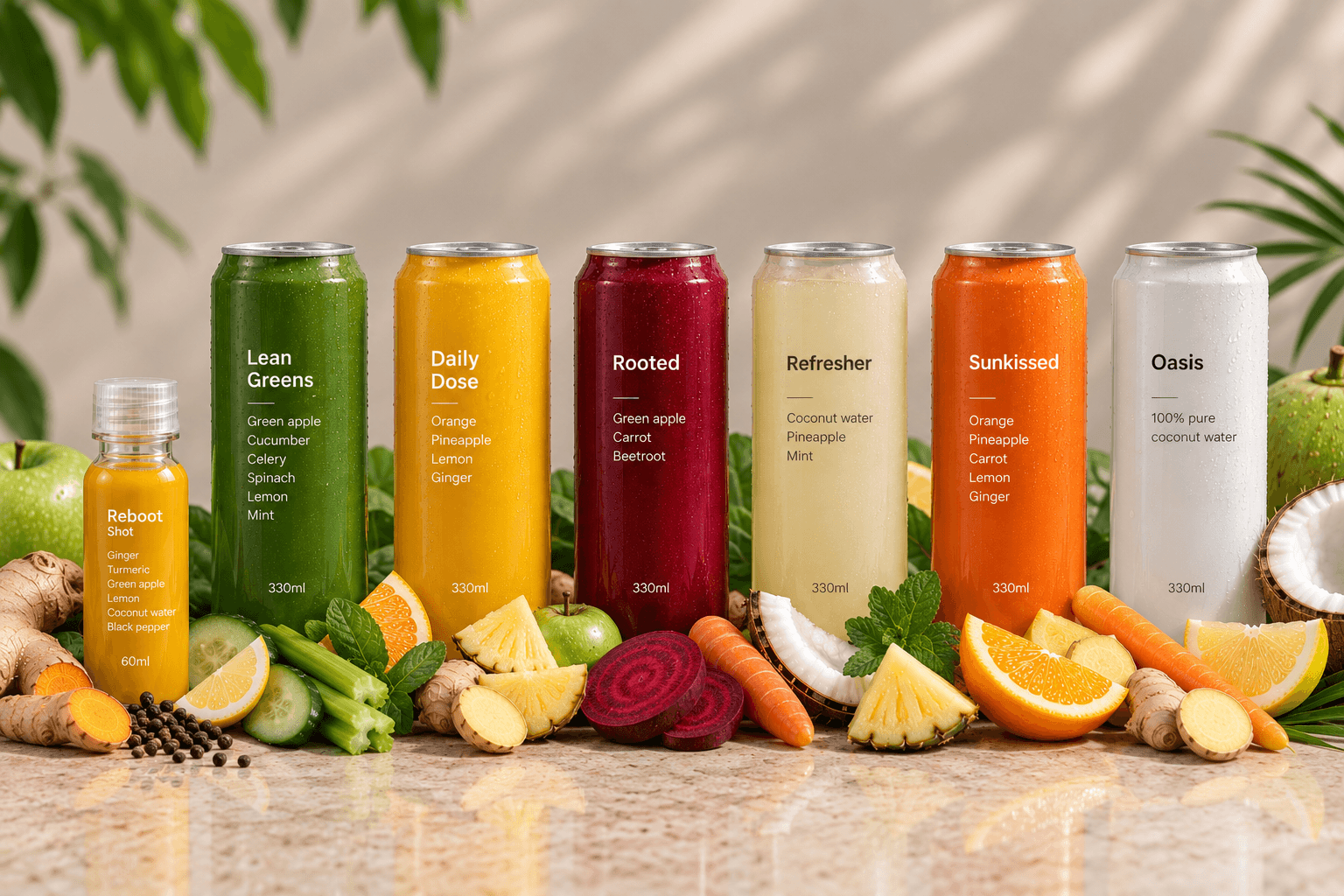 The Daily Reset cold-pressed juice bottle