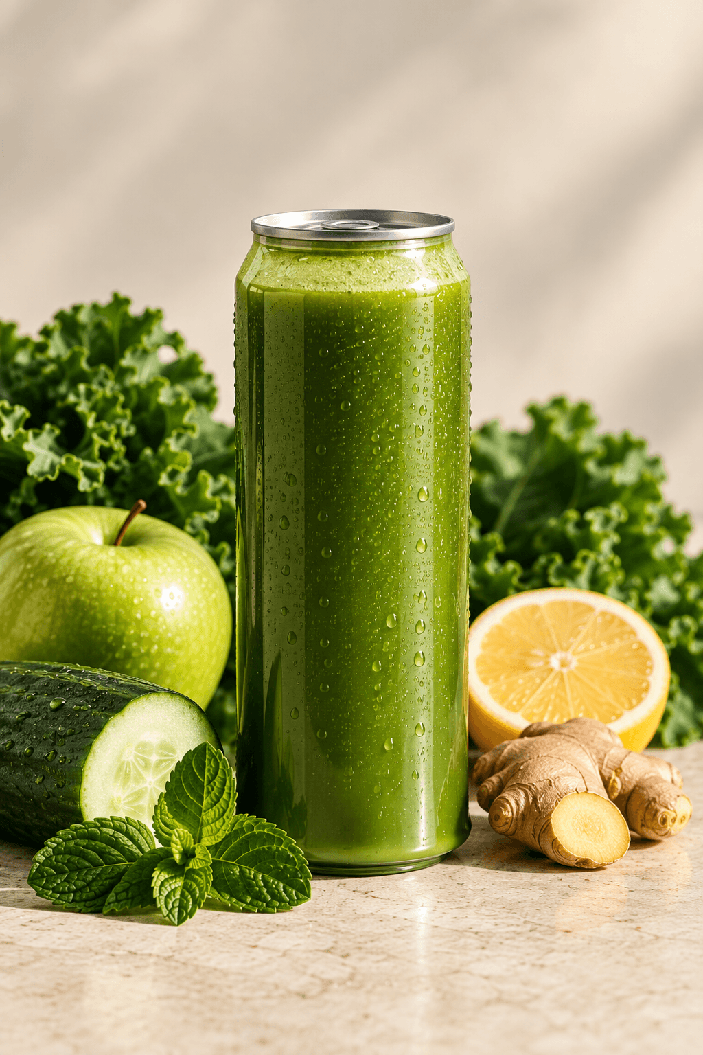 Lean Greens cold-pressed juice bottle